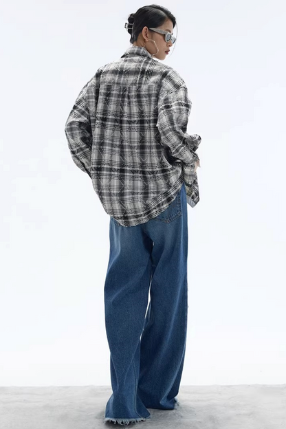 Plaid Checkered Shirt Jacket