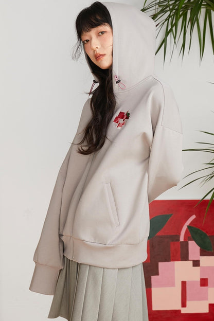 Retro Pixel Apple Hooded Top