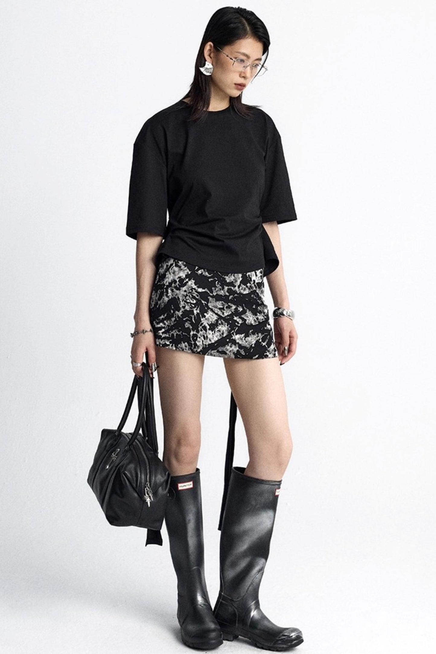 Pinch-Pleated Cut-Out Short Sleeve Summer Top