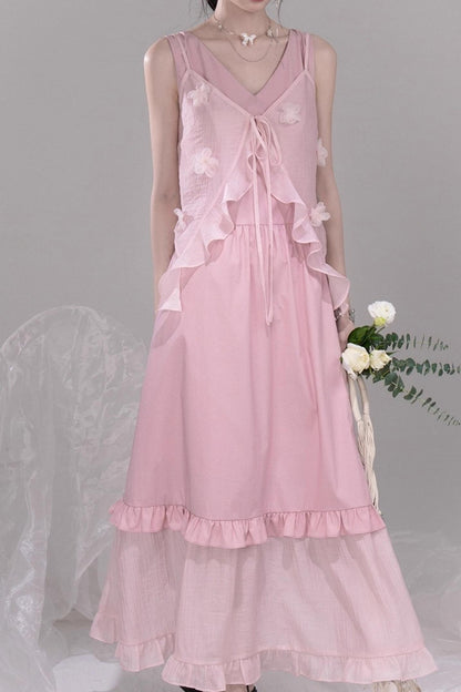 Floral Embroidered Cardigan Dress Set