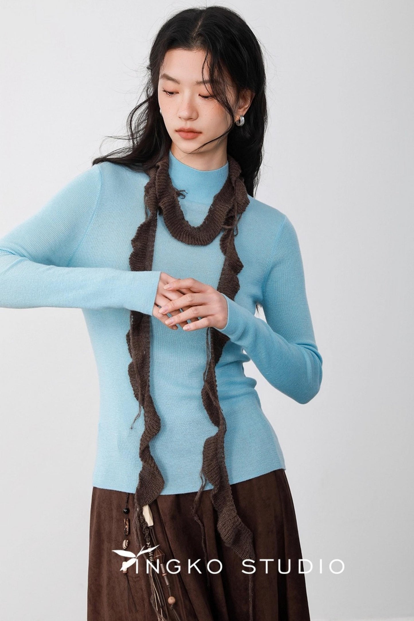 Light Blue Round Neck Sweater