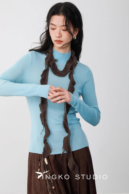 Light Blue Round Neck Sweater