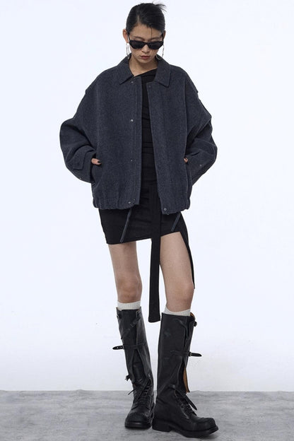 Pleated Strap Long-Sleeved Dress