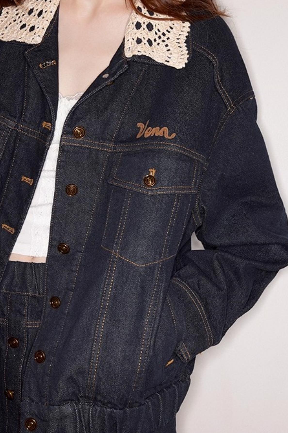 Blue Detachable Denim Jacket Set-Up