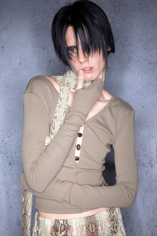 Legacy Beaded V-Neck Tee