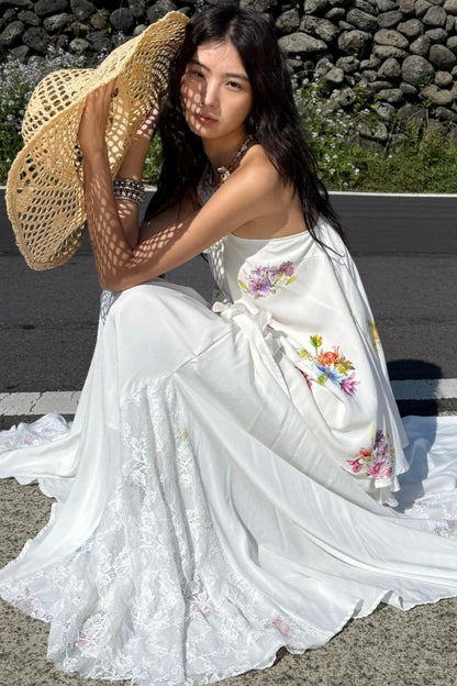 Lace Raglan Maxi Skirt Set-Up