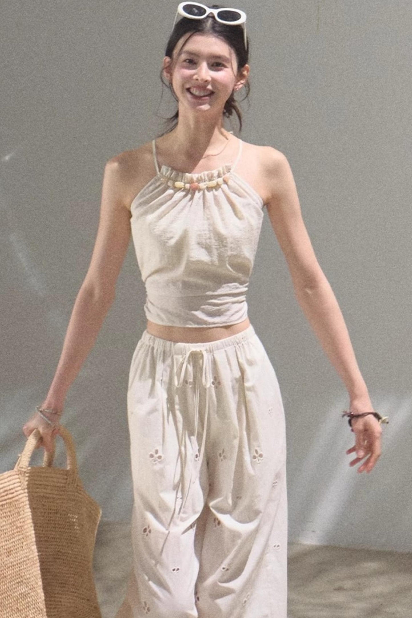 Floral Lace-Up Camisole