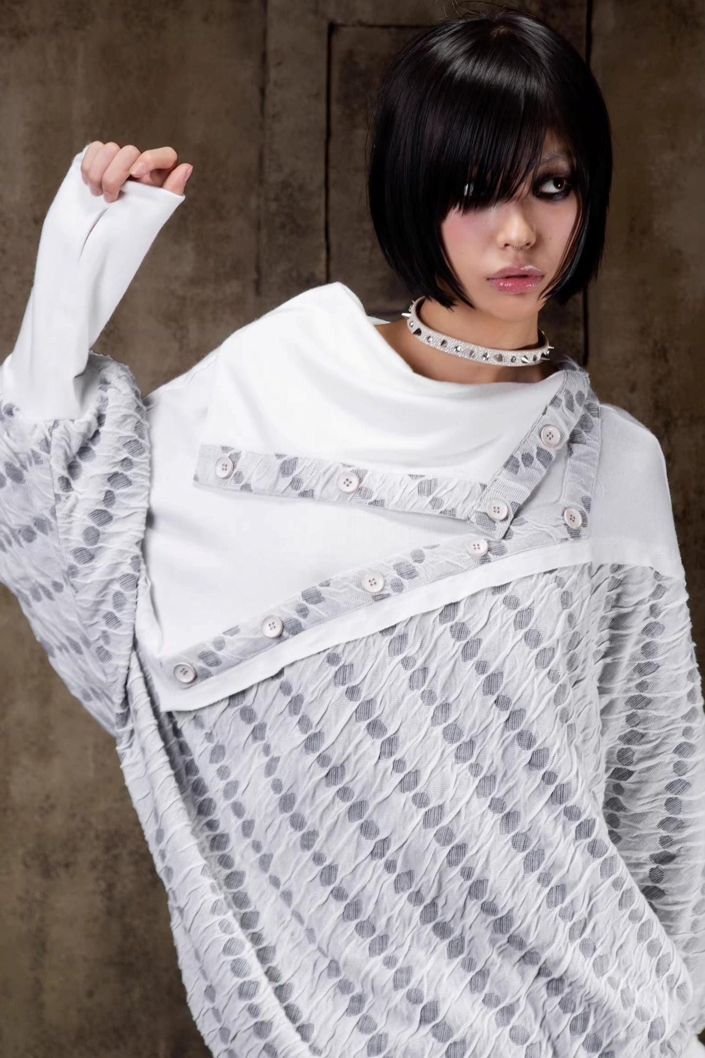 Turtleneck Batwing Sleeve Knit Top