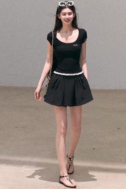 Lace Bohemian Short-Sleeve T-Shirt