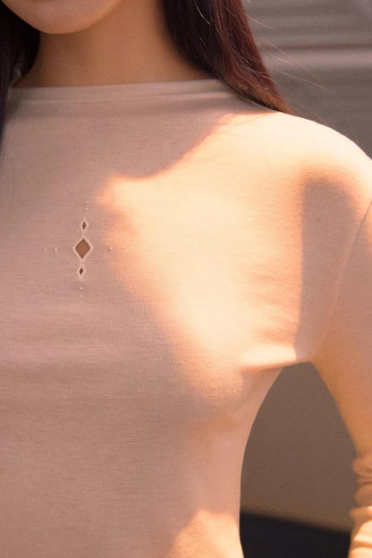 Half-Turtleneck Long Sleeve Top