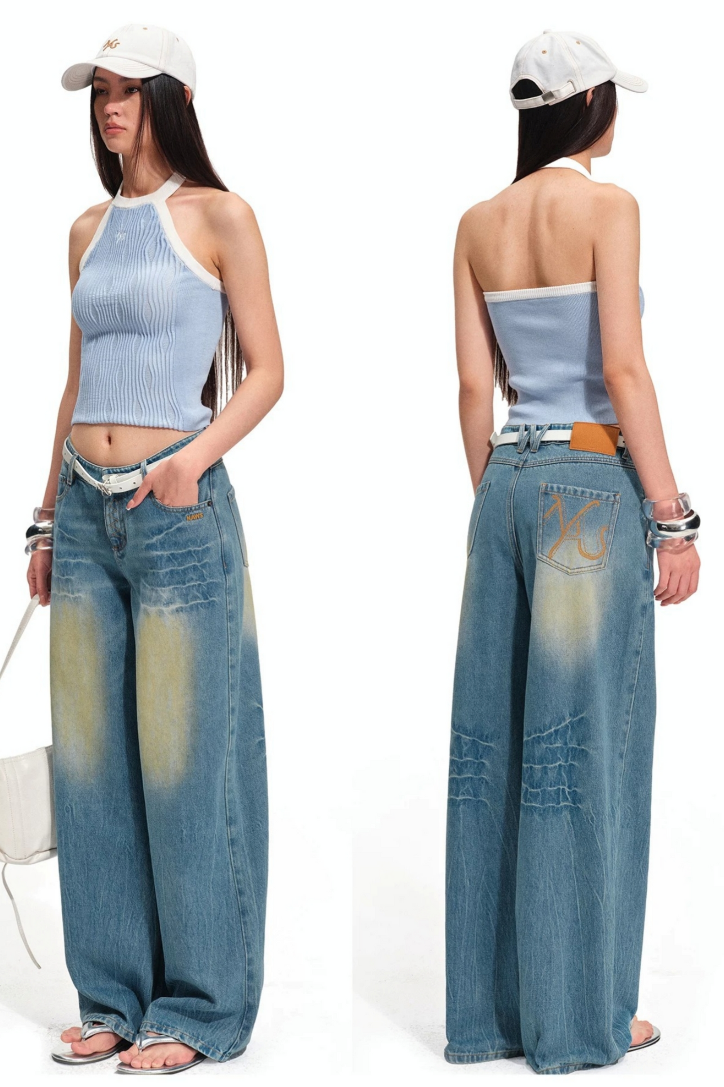 Wool Irregular Color-Block Vest