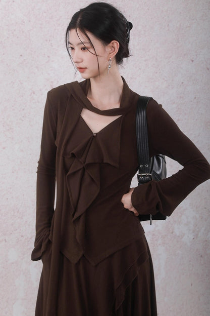 Design Streamer Knitted Top Skirt Set