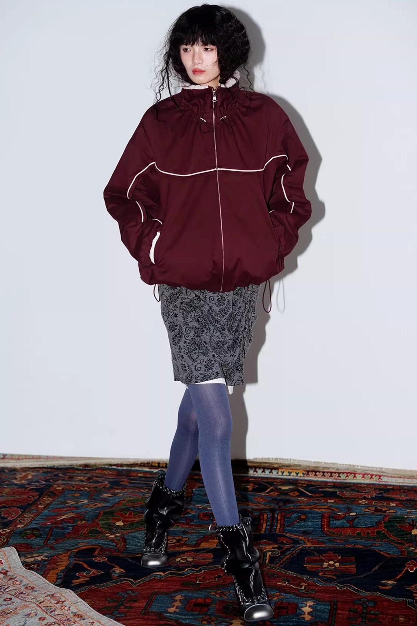 Retro Paisley Sweater Skirt Set-Up