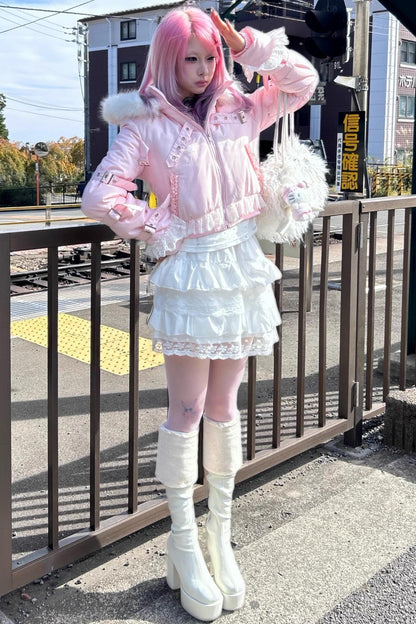 Detachable Hat Punk Jacket