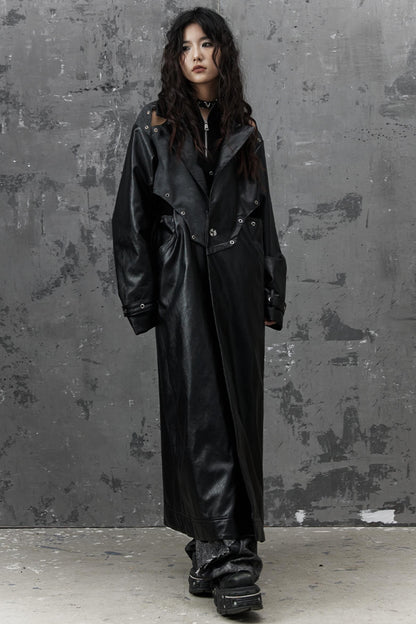 Dark Silhouette Leather Coat