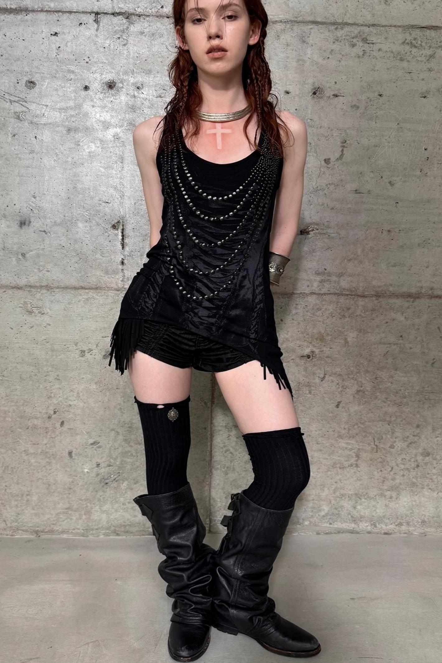 Rhinestone Long Tank Top