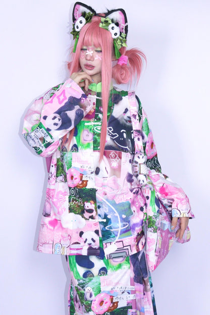Panda Collage Printed Tang Top