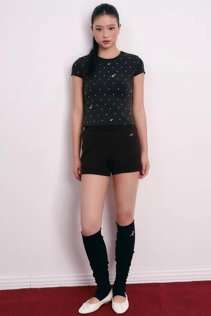 Cherry Embroidery Half-Zip Top Set-Up