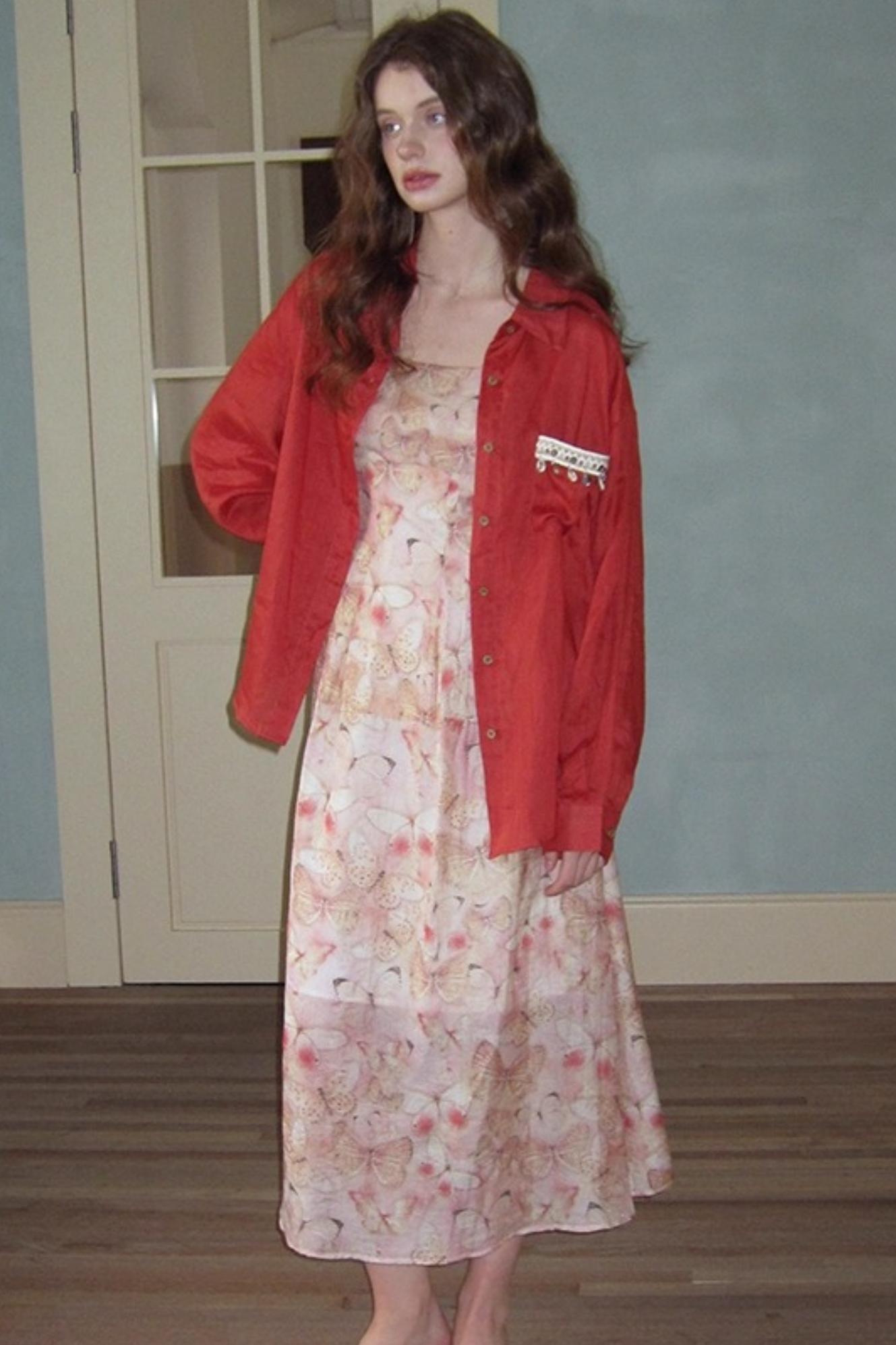 Slim Butterfly Sheer French Dress