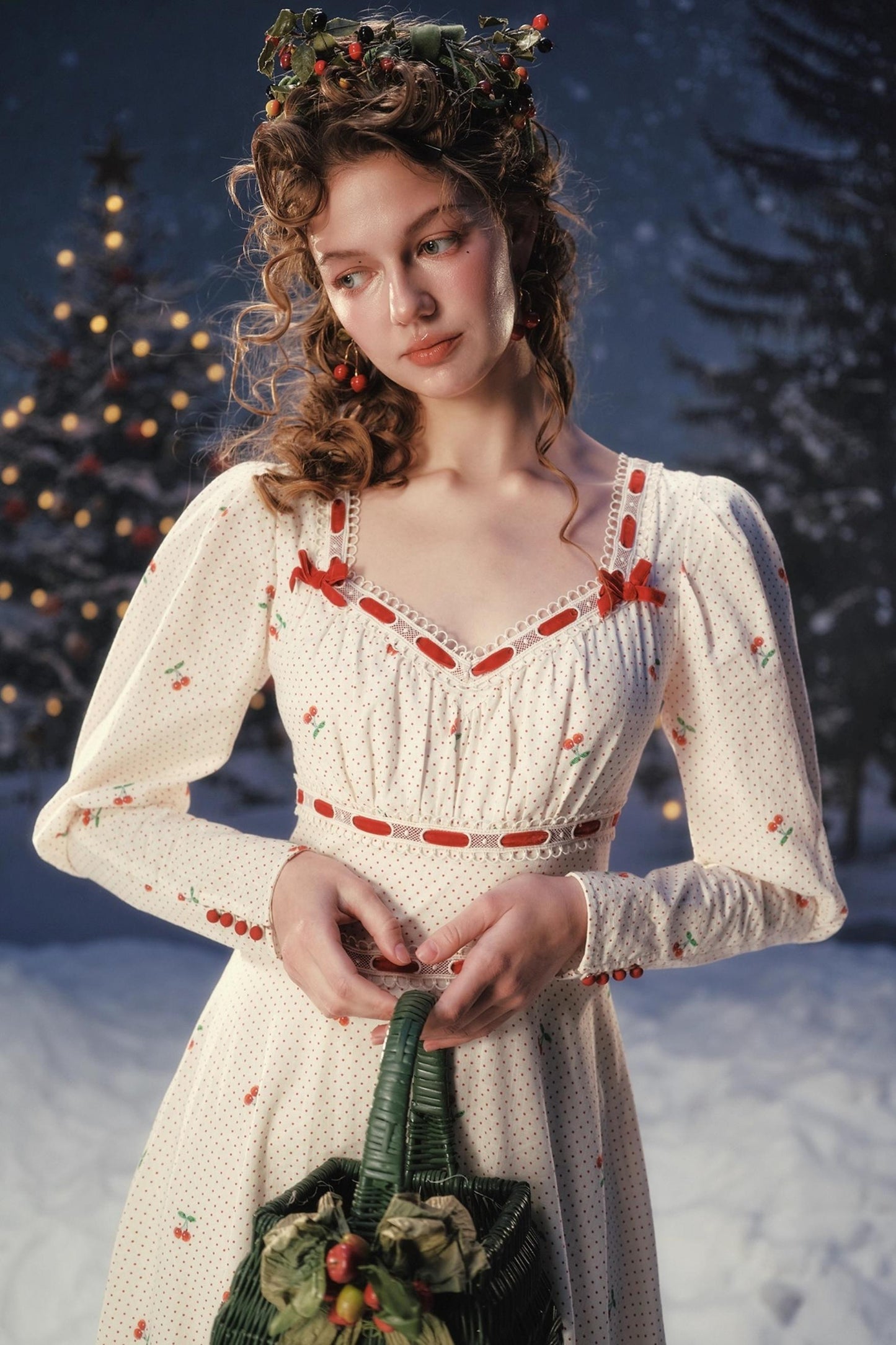 Red Velvet Lace Corset Dress Set-Up