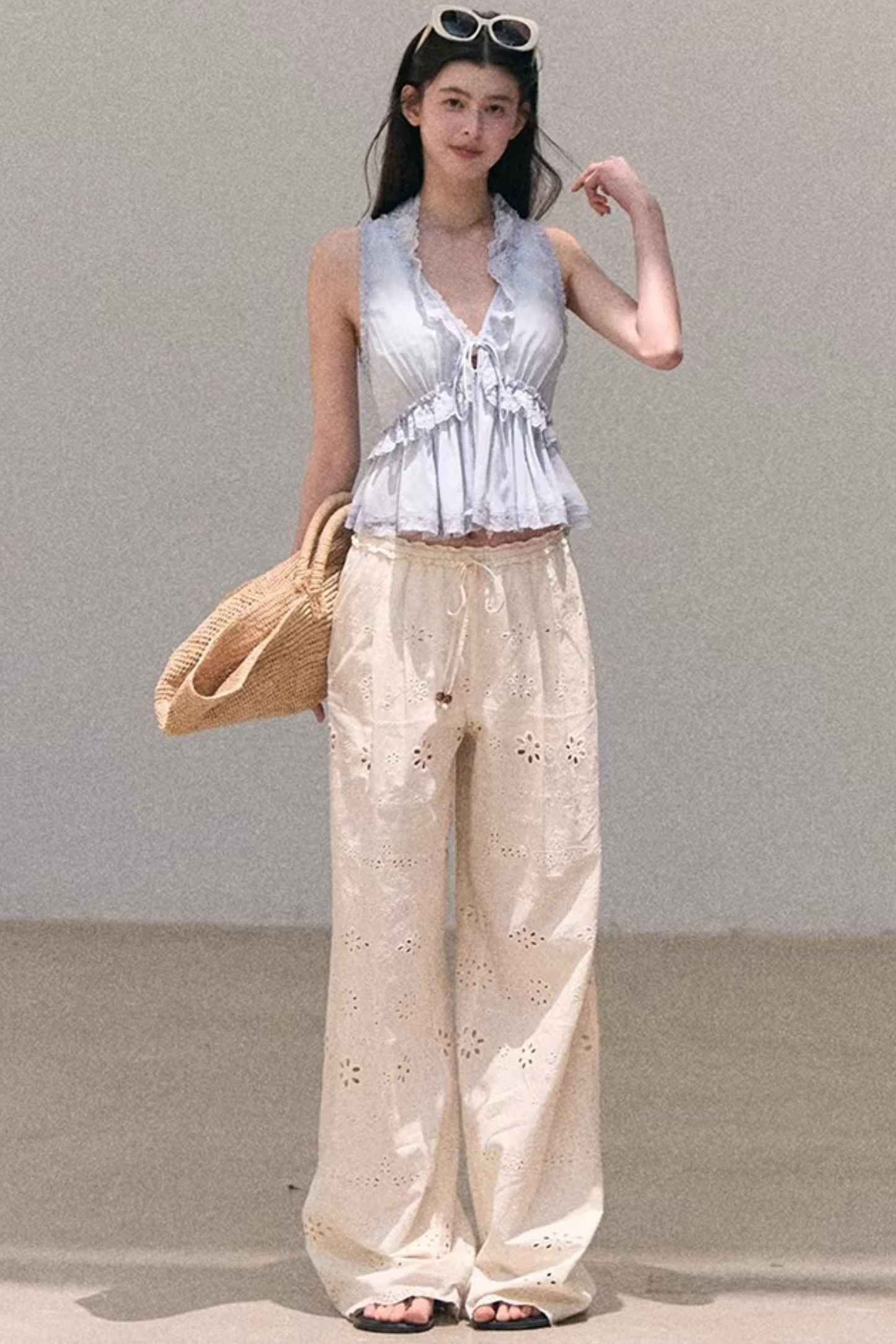 Hidden Petals Silk Lace Top