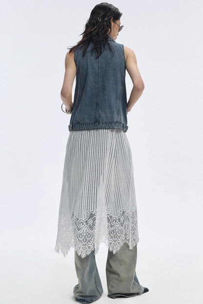 Summer Blue Washed Denim Vest