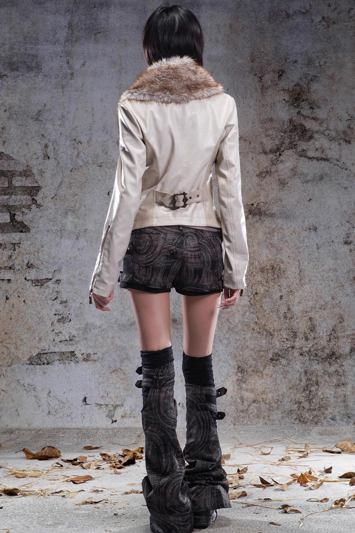 Slim Fit Leather Punk Jacket