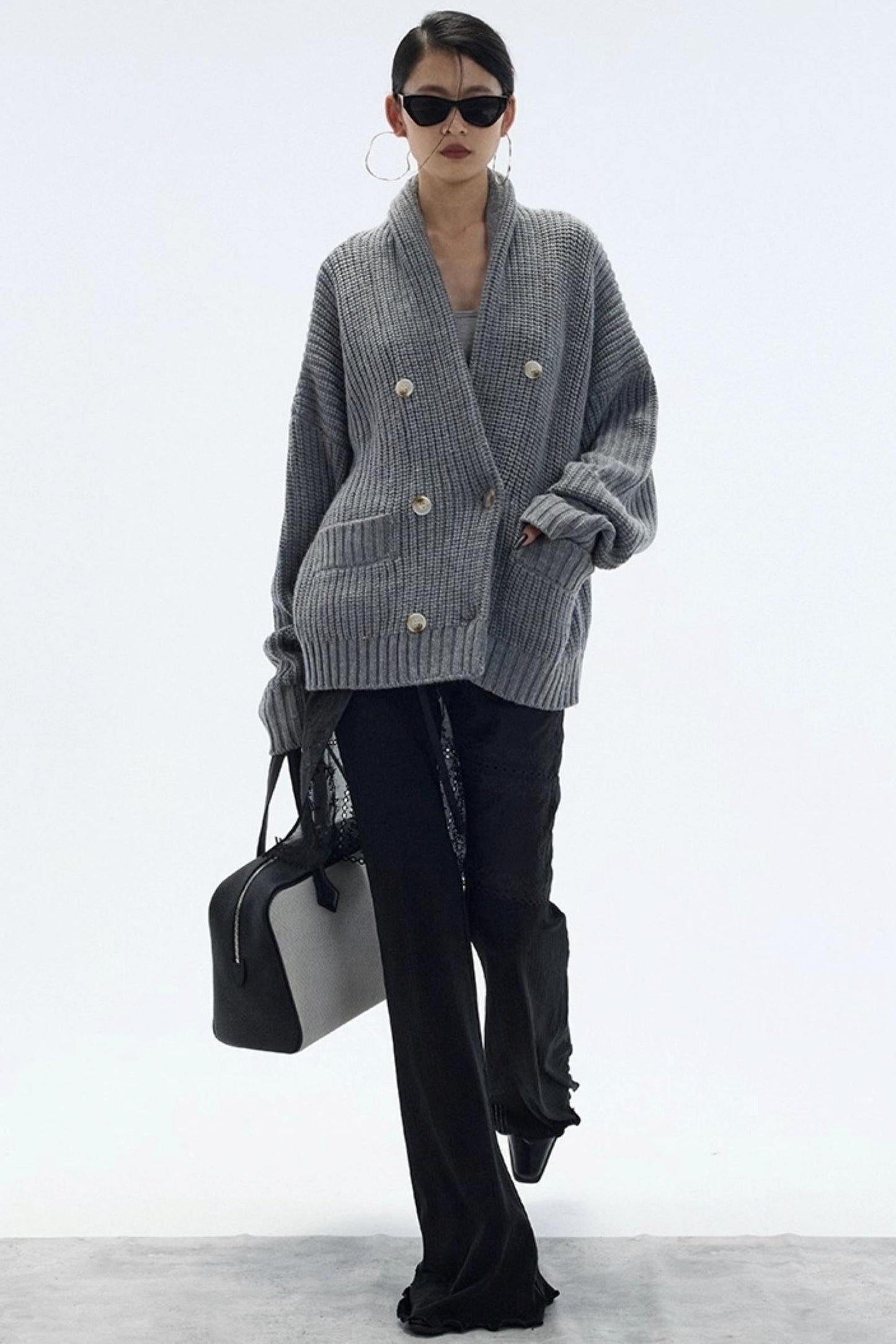 Lazy Style Large Pocket Knitted Cardigan