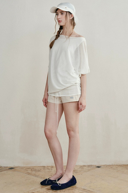 Contrasting Dog-Tooth Lace Shorts