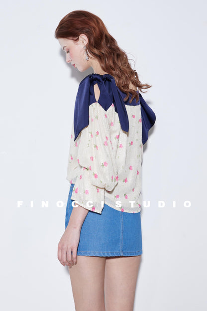 Sequin Rabbit Sleeve Shirt