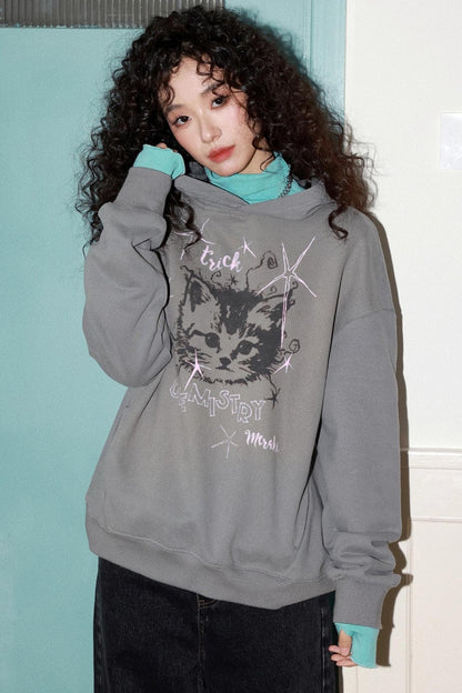 Starburst Rebel Cat Hoodie Jacket