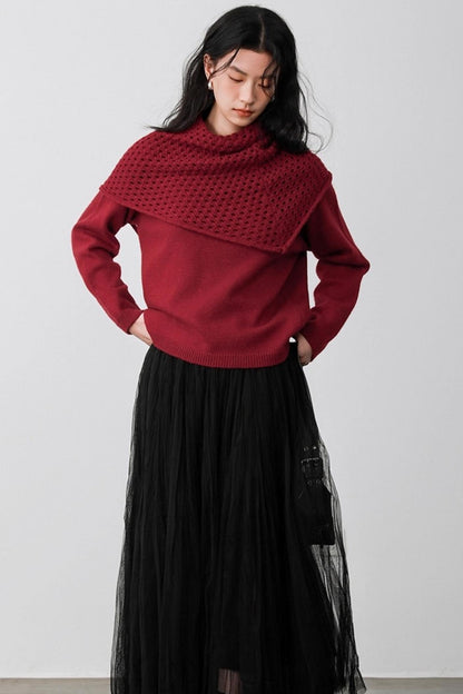 Berry Red Knitted Vest Sweater