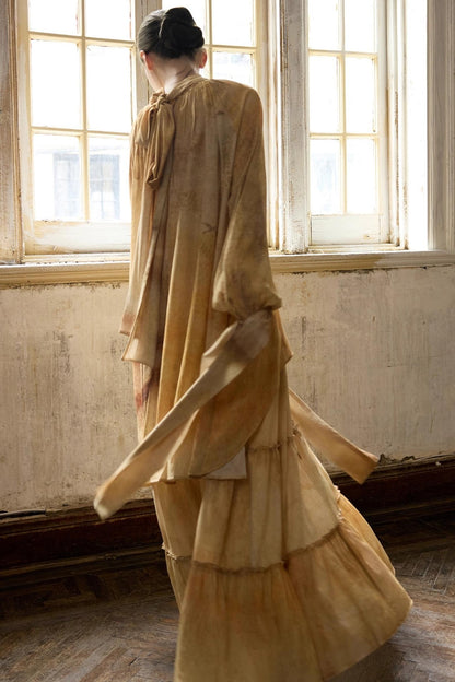 Romantic Lace-up Flowing Skirt Set-Up