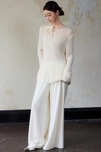 Casual Drape Wide-Leg Pants