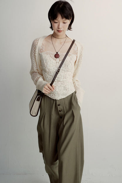 Cream Jacquard Cardigan