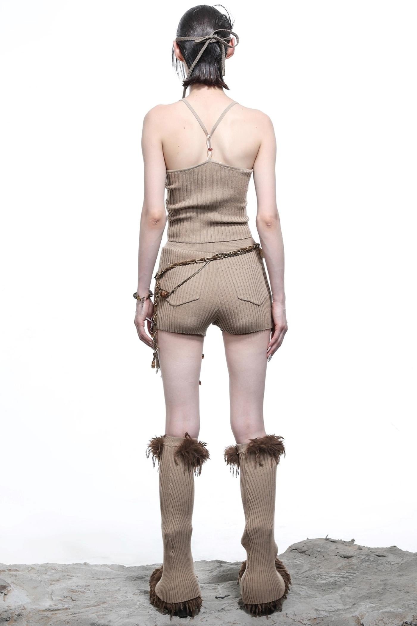 Convincing Wool Knit Halterneck Set-Up