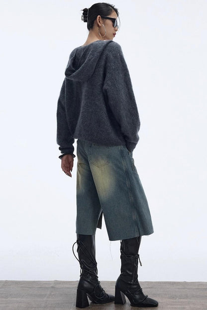 Distressed Denim Shorts