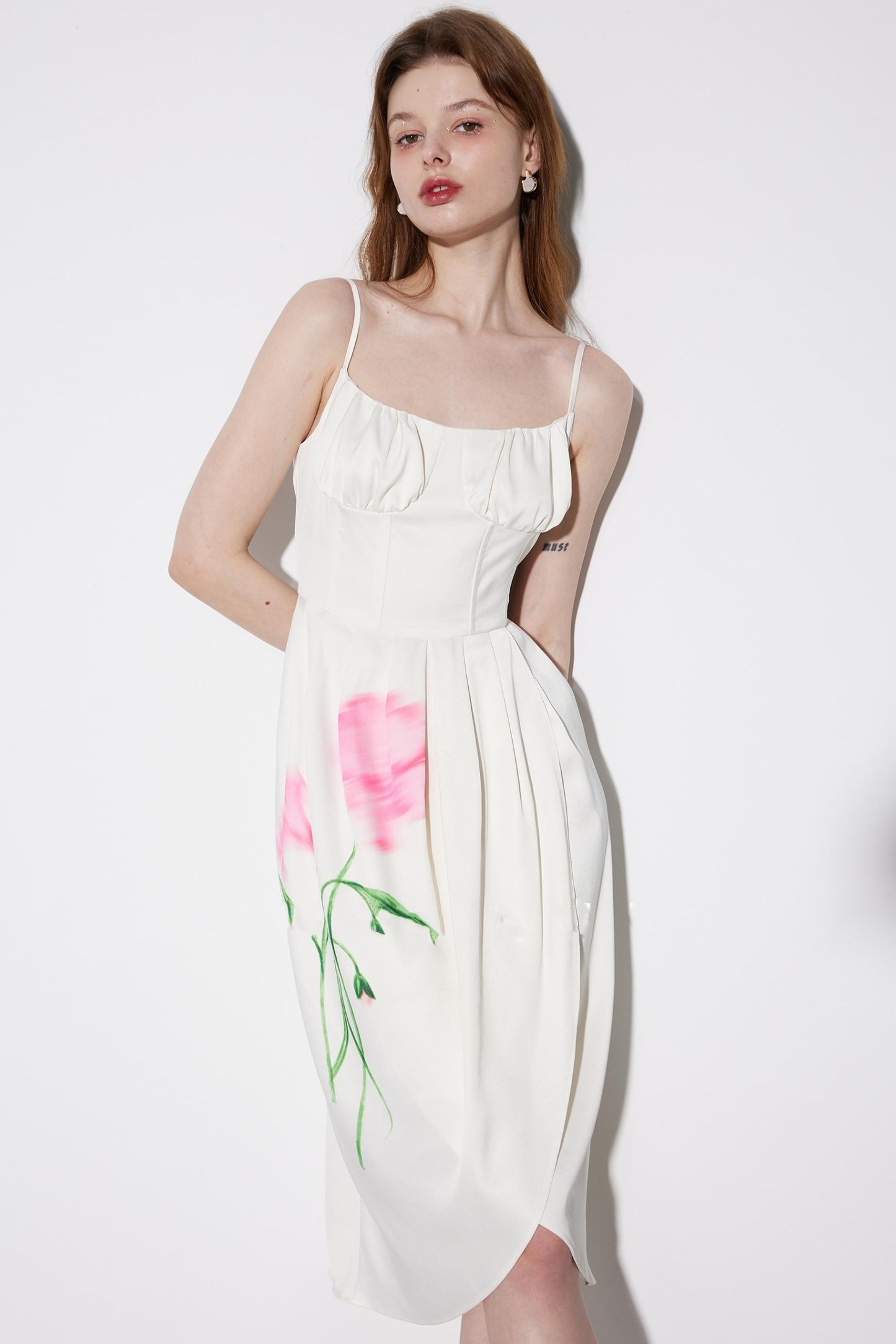 Summer Pink Shadow Midi Dress