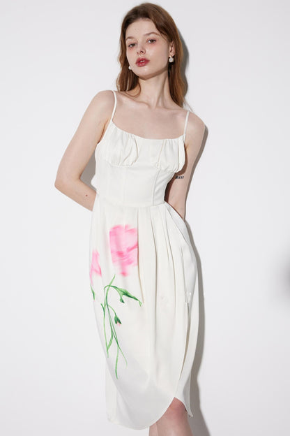 Summer Pink Shadow Midi Dress