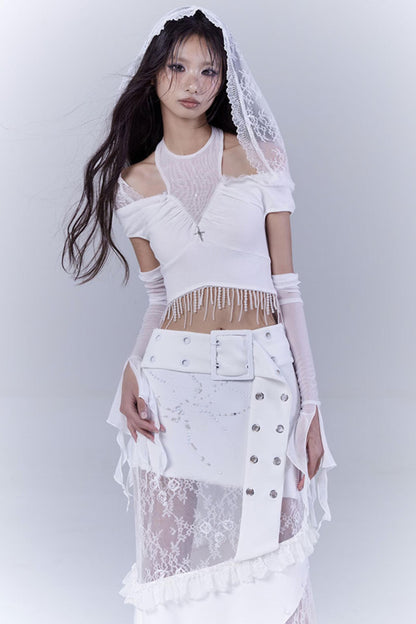 Ethereal White Lace Dream Hoodie