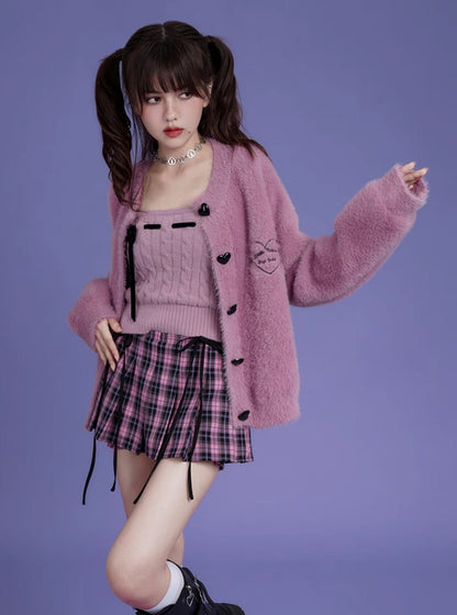 Suspender Sweater Two-piece Set