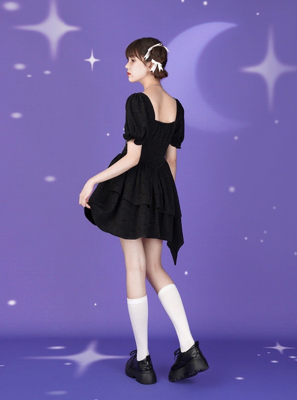 Waist short-sleeved lolita dress