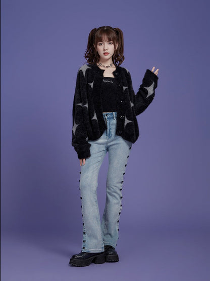 Velvet suspender jacket two-piece set