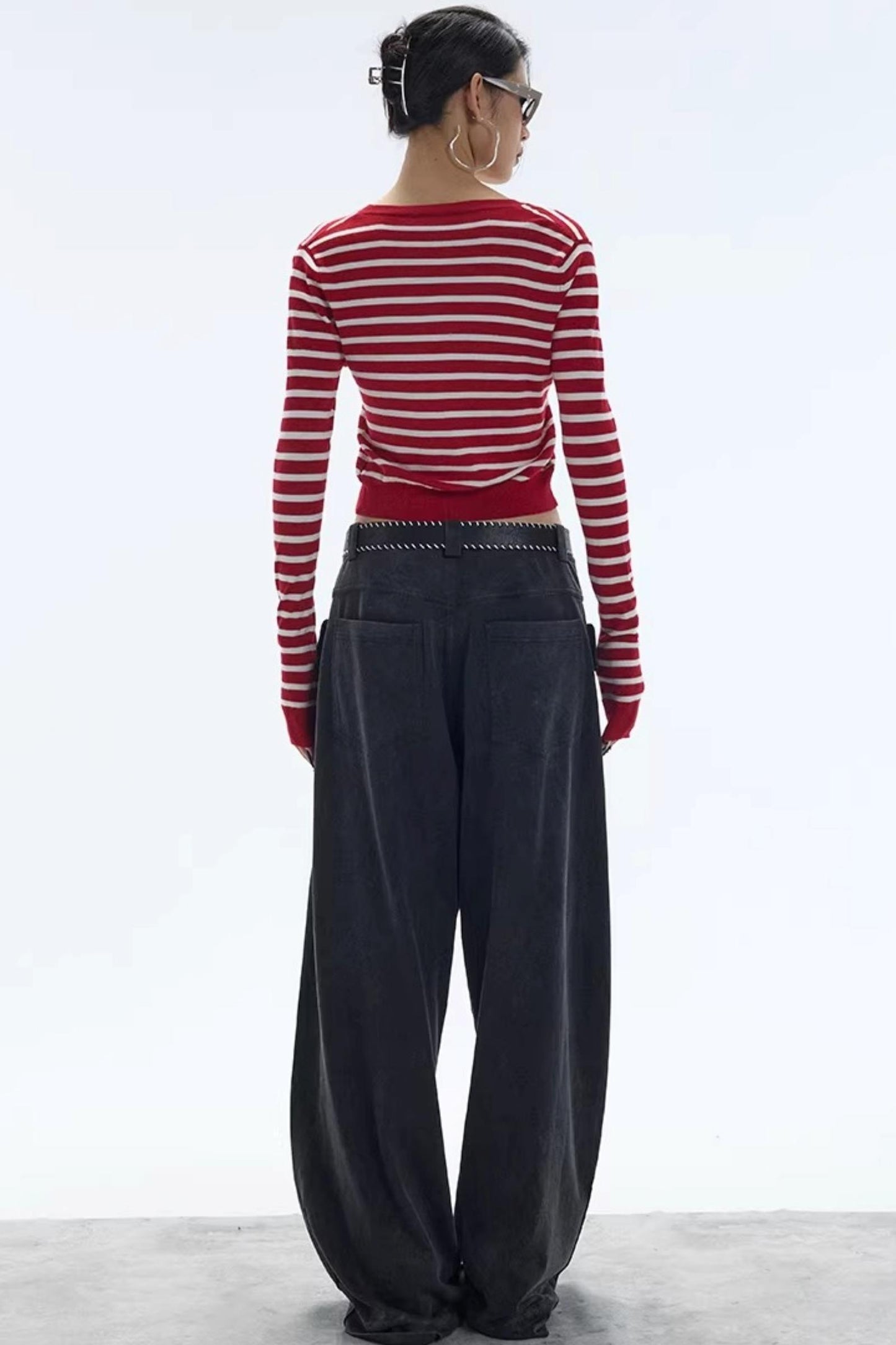 Striped Color-Block Knitted Cardigan