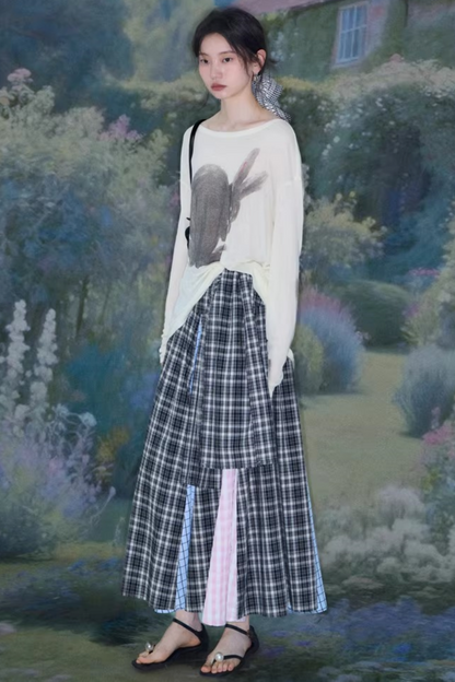 Retro Plaid A-Line Skirt