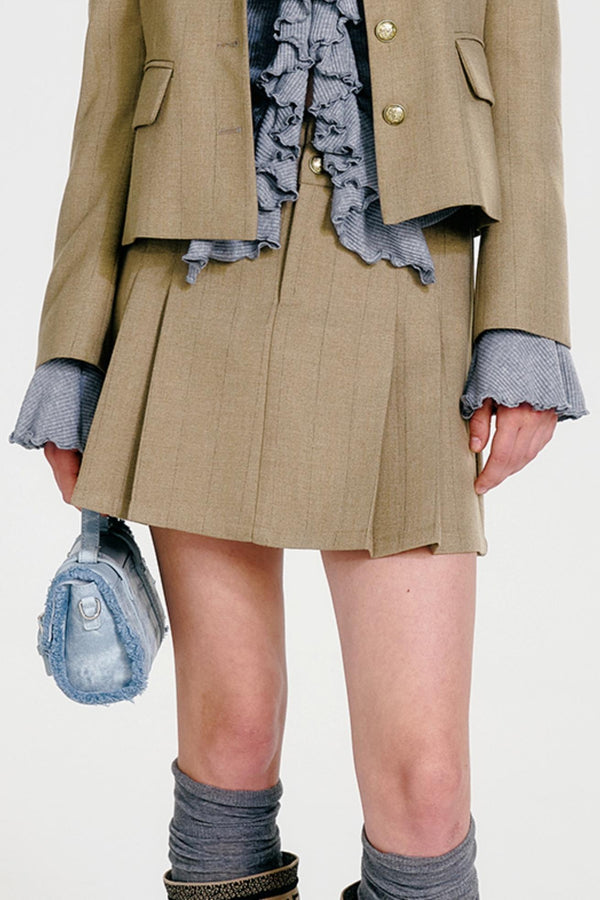 Chic Khaki Waist-Cinch Set-Up