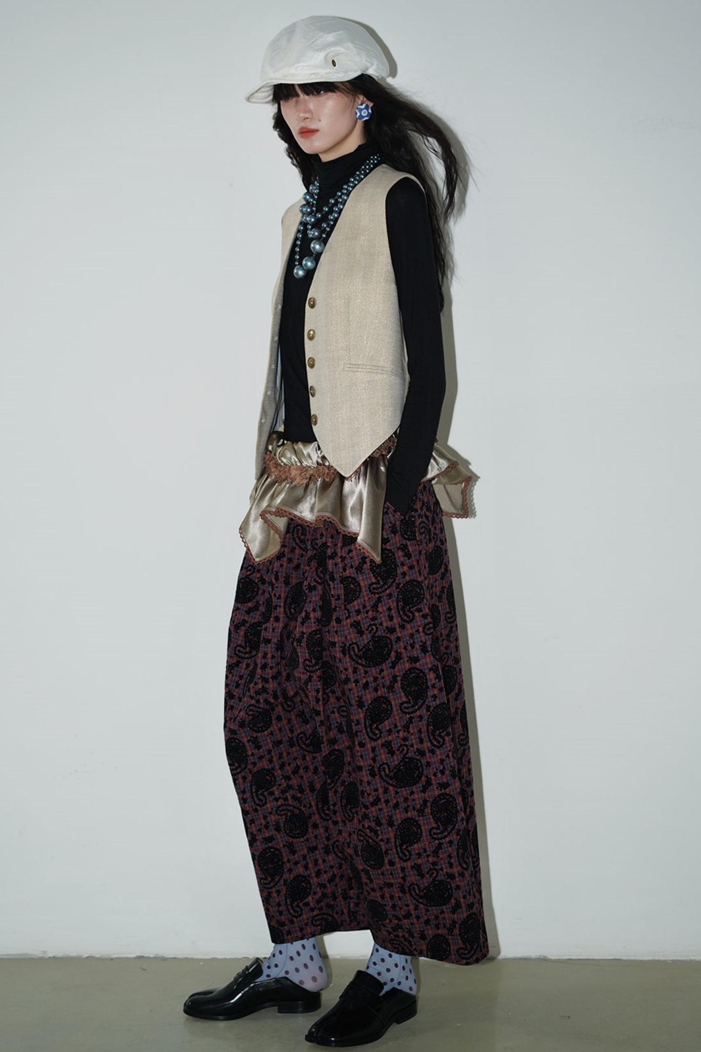 Shimmering Satin Short Skirt Curtain