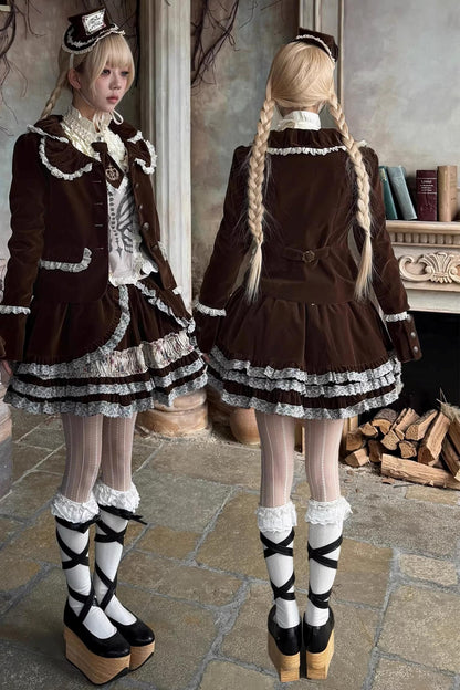 Bone Print Velvet Corset Vest