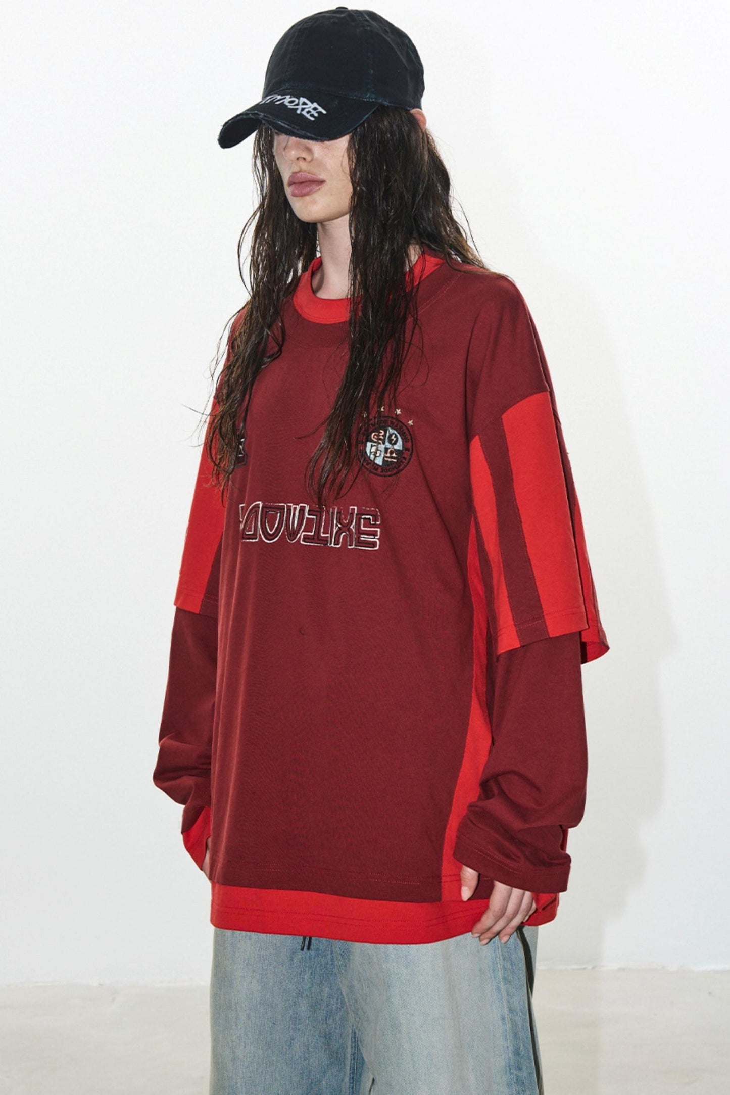 Layered Stripe Jersey T-Shirt