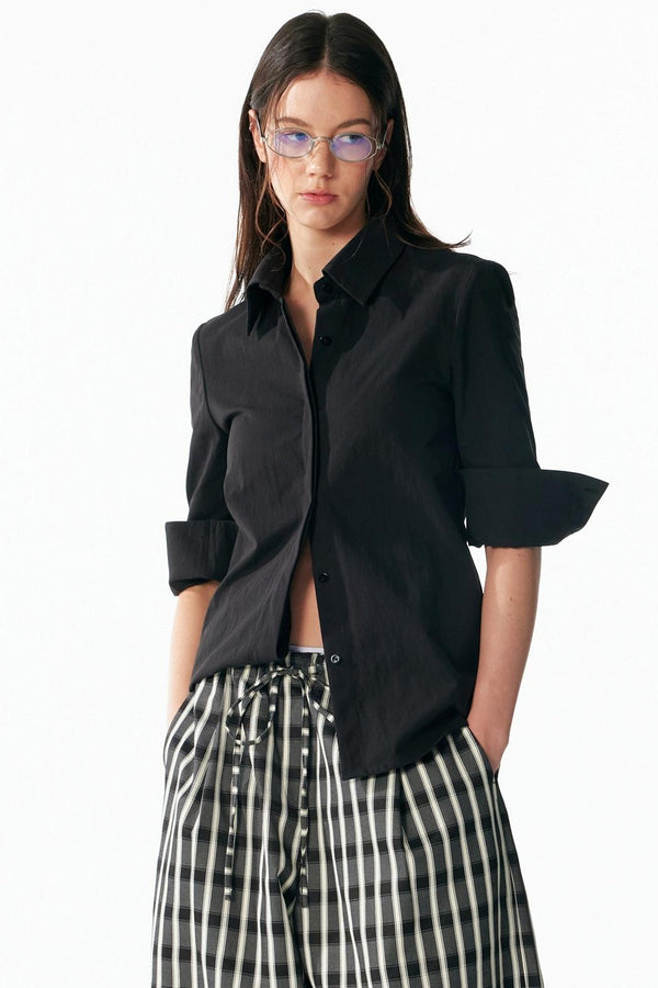 Versatile Cropped Shoulder Shirt